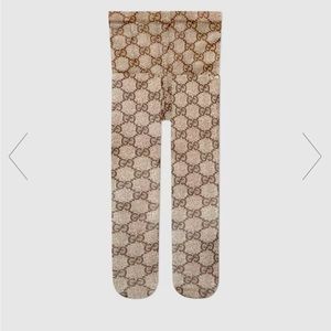 GUCCI monogram tights- beige/ ebony GG tulle print